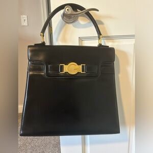 Vintage Gucci G buckle large leather bag